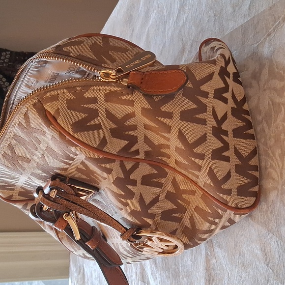 Michael Kors Signature Logo Canvas Handbag - Picture 10 of 10